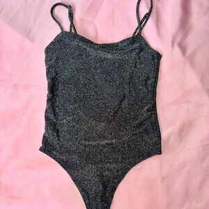 midnight grey sparkly bodysuit